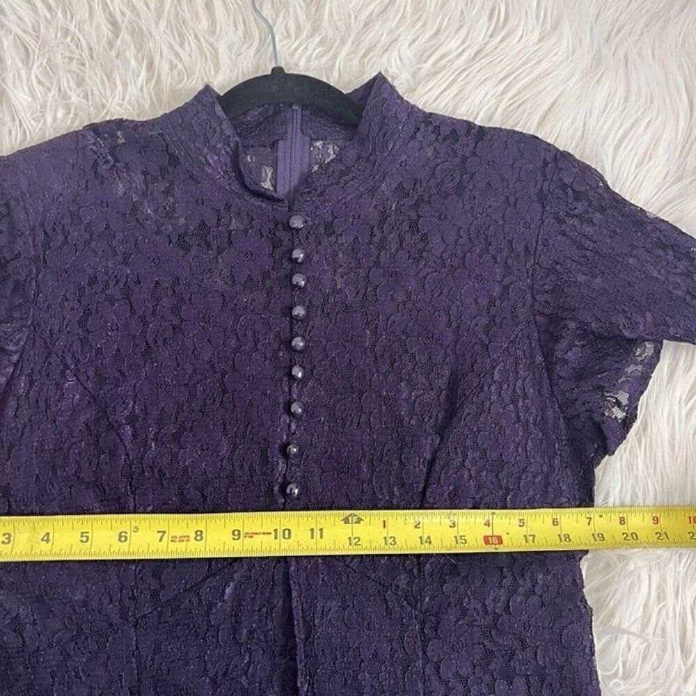 Vintage Purple Lace Romantic Goth Victorian Women Layered Midi/maxi Dress Large - Picture 3 of 12